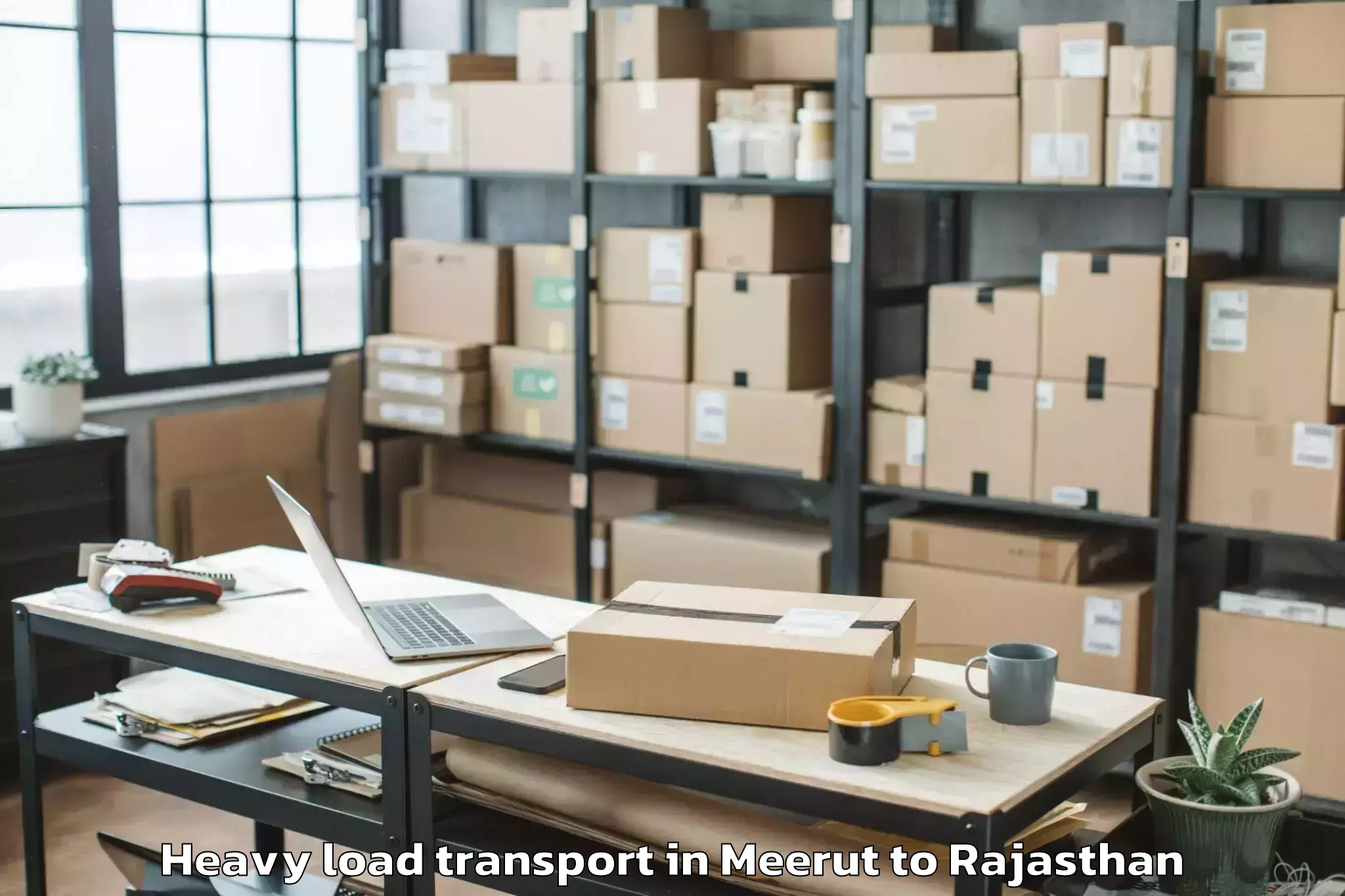 Book Meerut to Bijaipur Heavy Load Transport Online